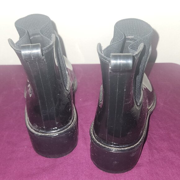 A New Day Shiny Rainboot Black Size 7 - Picture 5 of 7